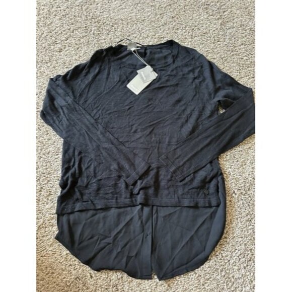 Bench Tops - Bench Womens Long Sleeve Button up High Low Shirt Black Size Small Activewear